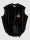 Damen Bluse Baumwolle Schwarz