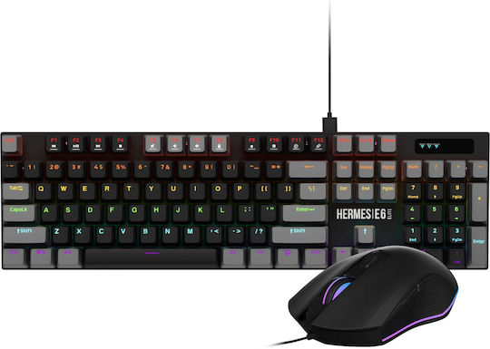 Gamdias HERMES E6 Elite Combo Σετ Gaming Μηχανικό Πληκτρολόγιο με Gamdias διακόπτες και RGB φωτισμό & Ποντίκι (International English)