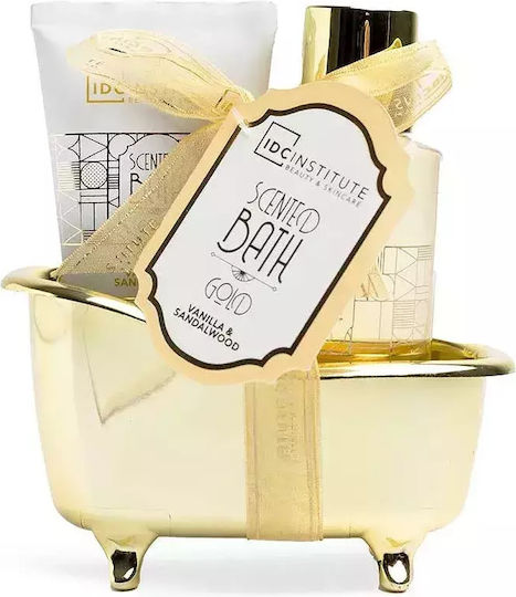 IDC Institute Scented Bath Gold Mini Bath Tube Σετ Περιποίησης για Καθαρισμό Σώματος 3τμχ