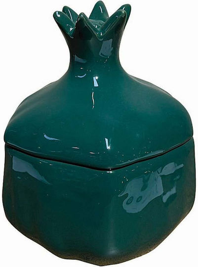 JK Home Decoration Tabletop Lucky Charm Pomegranate Green Ceramic 11x16cm 1pcs
