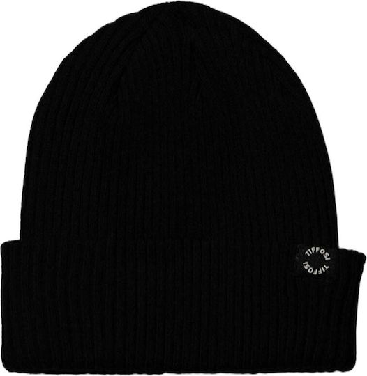 Beanie Unisex Σκούφος με Rib Πλέξη σε Μαύρο χρώμα