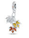 Klemmstein aus Silber mit Zirkon Orange