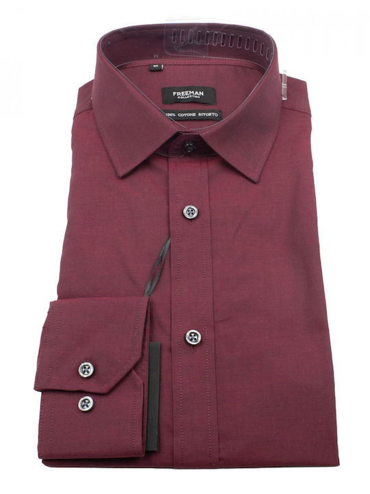 Freeman Clothing Πουκάμισο Regular Fit Μπορντό