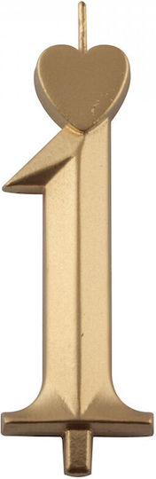 Golden Number 1 Candles 10 Pcs Lumea