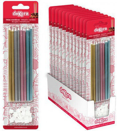 Metallic Anniversary Candles 16 Pcs Dekora