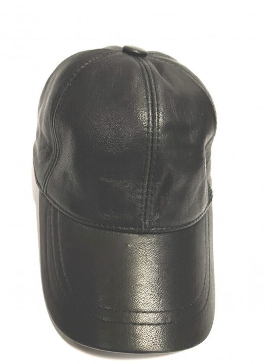 Men's Leather Jockey Hat Infinity 632981 Black