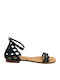Women's Flat Sandals in Black Color