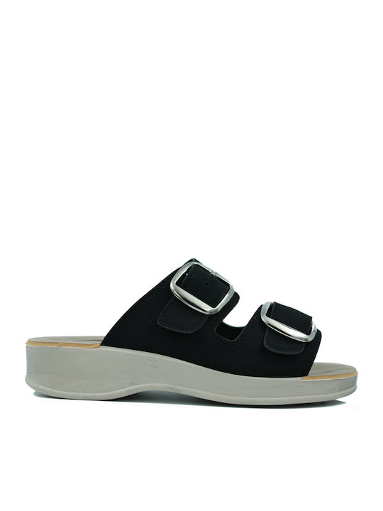 Volare Women's Flat Sandals Anatomic in Black Color