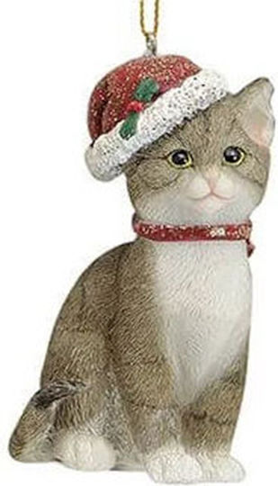 Hängendes Katze Ornament Polyresin Mehrfarbig 6x9cm