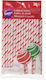 Paper Sticks Straws Red White 30 Pcs Wilton