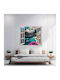 Decor de Perete din Folie Colorată Imprimată Dimensiune 125 X 110cm Model Priveliște către Haven 13