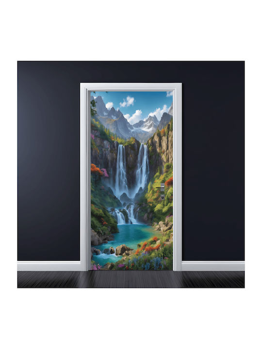 Decor pentru ușă din film colorat imprimat, dimensiune 200 x 90 cm, model Avx-dr27