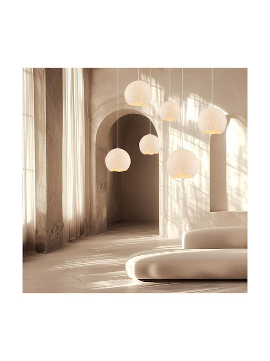 Zambelis Lights Κρεμαστό Φωτιστικό Λευκό με Ντουί E27 40x40x38εκ.