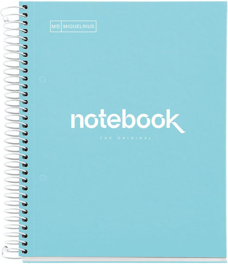 Miquelrius Emotions Notebook Spiral 120 Sheets with Blank Pages Light Blue