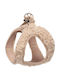 Flamingo Step&go Dog Harness Pookie – Beige – Size M A 30–35 Cm B 41–44 Cm 5 Mm – Soft Fleece Harness Velcro Closure Click Buckle Gold-Colored Details