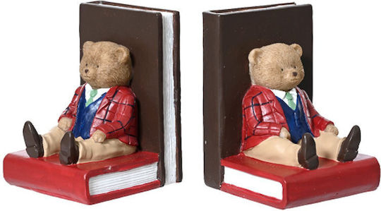Държач За Края На Книгата Мече Смола 9.5x8.5x12.5см Червен Kaeming