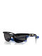 Burberry Men's Sunglasses with Black Horn-Rimmed Frame and Grey Lenses