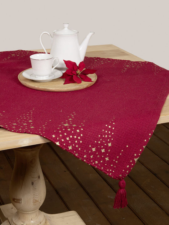 Nima Winter Luxe Christmas Tablecloth Square Fabric Red L85xW85cm.