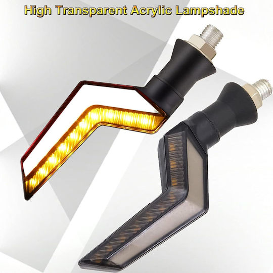 Set 2 Lămpi Semnalizare Motocicletă Model Bumerang 2 Funcții Poziție Semnalizare Tensiune 12v