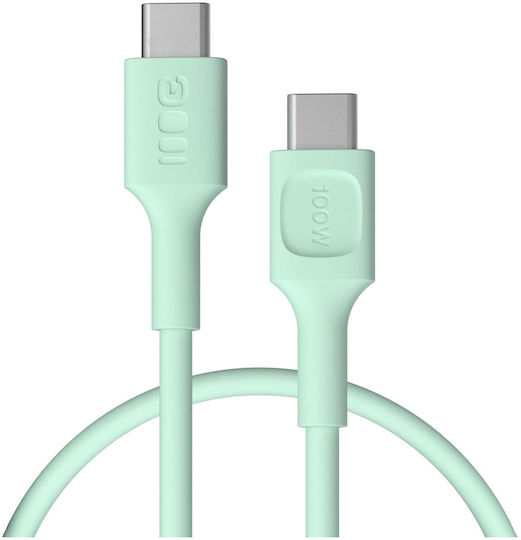 Green Cell USB 2.0 Cable USB-C male - USB-C 100W Πράσινο 0.3m