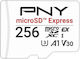 PNY microSDXC 256GB U3 V30 A1 UHS-I 890MB/s με αντάπτορα