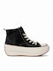 Γυναικεία Flatforms Μποτάκια Μαύρα