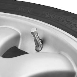 Set 4 Capace Hexagonale pentru Supape din Metal Placat cu Crom