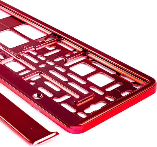 Alista Home Car License Plate Frame Plastic Red 1pcs