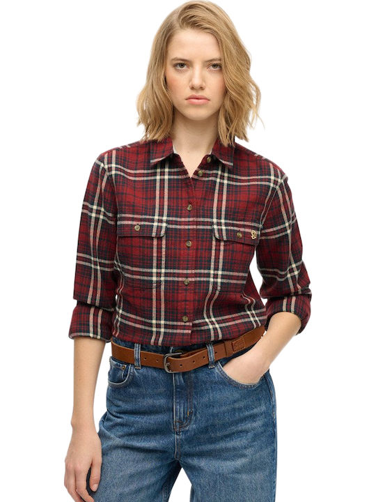 Superdry Flannel Women's Checked Long Sleeve Sh...