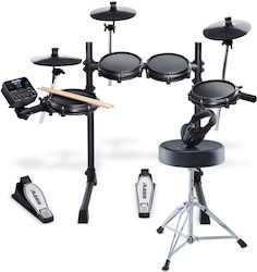 Alesis Drums Turbo Mesh Kit Bundle – Complete E-drum Set A Seven-piece Mesh E-drum Kit Drum Throne Headphones Drum Sticks