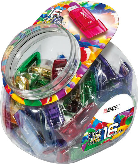 Emtec Usb2.0 C410 16gb Candy Jar 80 Τμχ Ecmmd16gc410jar80