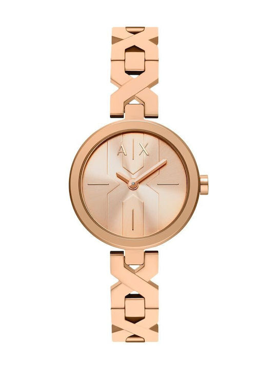 Armani Exchange Дамски Часовник 32мм Кварцов с Розово Злато Стоманена Гривна