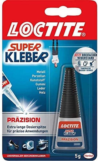 Loctite Precision Super Glue Instant Adhesive Precise Bonding Without Dripping Fast-Drying Dishwasher-Safe Liquid Glue 1 x 5 g Bottle