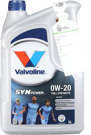 Valvoline Synpower Synthetic Car Oil 0W-20 20lt