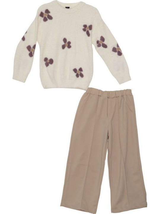 Kids' Set with Pants Winter 2pcs Ecru