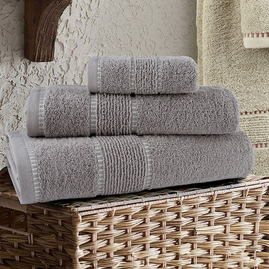 Nima Bath Towel Set 3pcs Pivot Pivot Gray Weight 450gr/m²