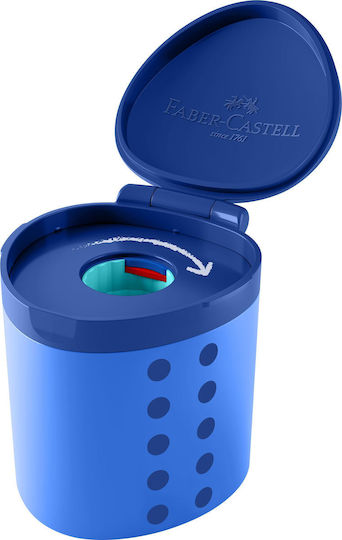 Faber-Castell 181790 Grippy Sharpener with Blade Guard Blue Barrel Sharpener