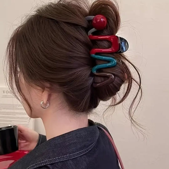 1 Bucată Clamă De Păr Drăguță Multicoloră Ondulată