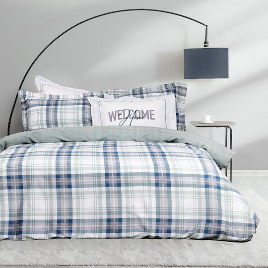 Nima Welcome Σετ Σεντόνια Ημίδιπλα 185x260εκ. Blue-green (3τμχ)