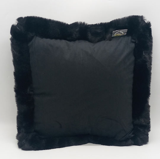 Natural Home Sofa-Kissen aus Samt Schwarz 45x45cm