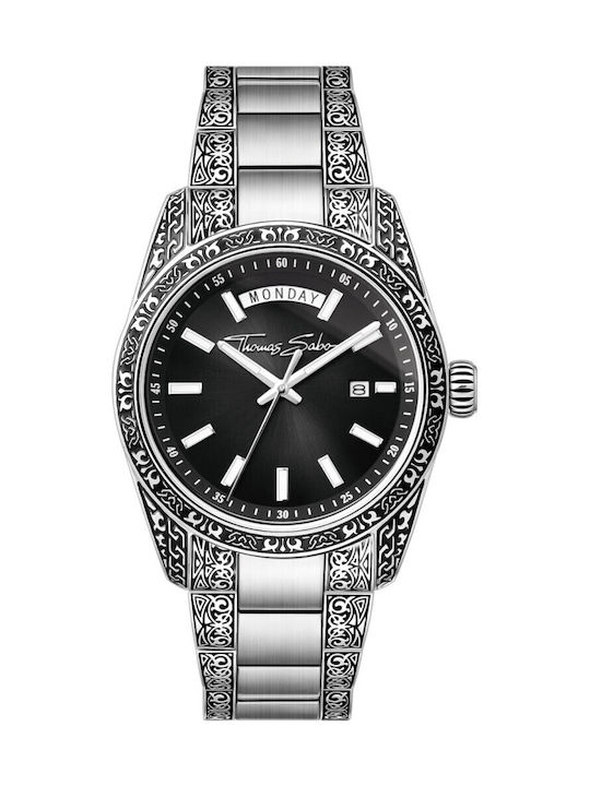 Thomas Sabo Men's Watch 40mm Battery with Silver Metal Bracelet