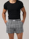 Herren Boxershorts Grey Checkered Kariert 1Packung