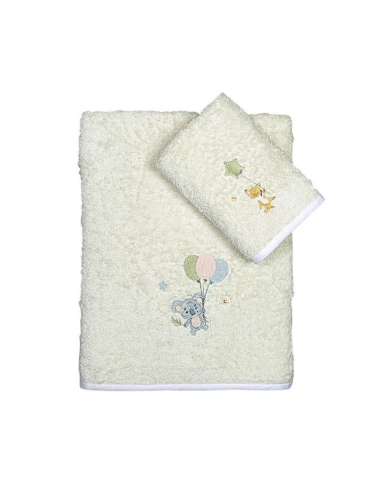Nima Set of baby towels 2pcs Grey 70 cmx140cm Weight 400gr/m²
