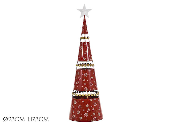 Christmas Decorative Metal Tree Cone 73cm Red