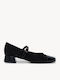 Pantofi Cu Toc Negri Cu Barete Combinatie De Catifea Lac