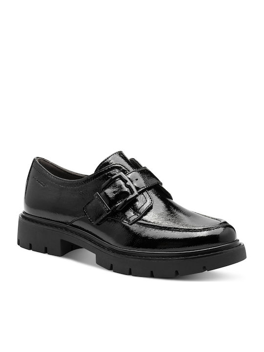 Leder Damen Loafers in Schwarz Farbe