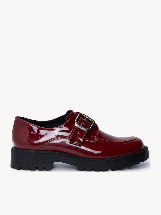 Burgundy Loafers Double Metal Aglet K Chunky Sole