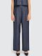 Damen Stoff Hose Dark Blue