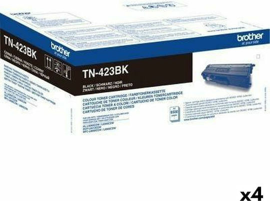 Brother TN-423BK Original Multipack Toner Laser Printer Black High Yield 4pcs (TN-423BK)