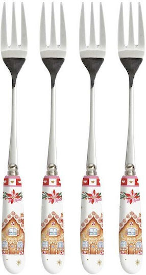 Easylife Set Christmas Table Decorations Porcelain Multicolour 4pcs